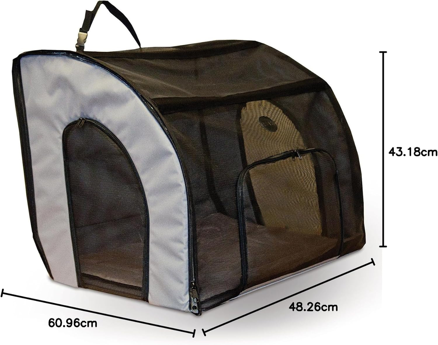 Travel Safety Carrier for Pets, Dog Crate for Car Travel, Dog Soft-Sided Carrier for Medium Dogs, Portable Car Seat Kennel, Gray/Black Medium 24 X 19 X 17 Inches